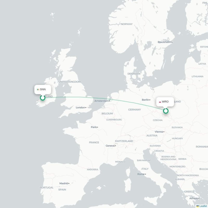 SNN - WRO route map