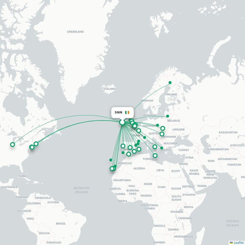 Route map Shannon  SNN 