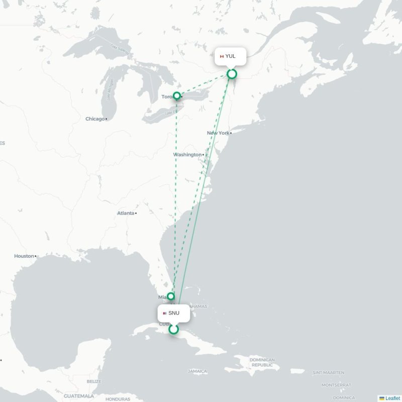 SNU - YUL route map
