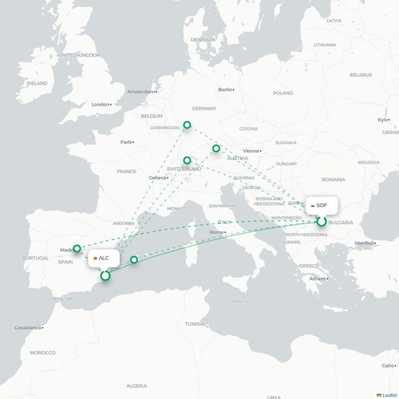 SOF - ALC route map