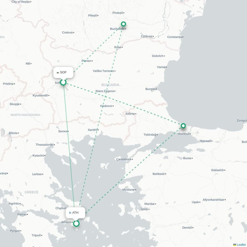 SOF - ATH route map