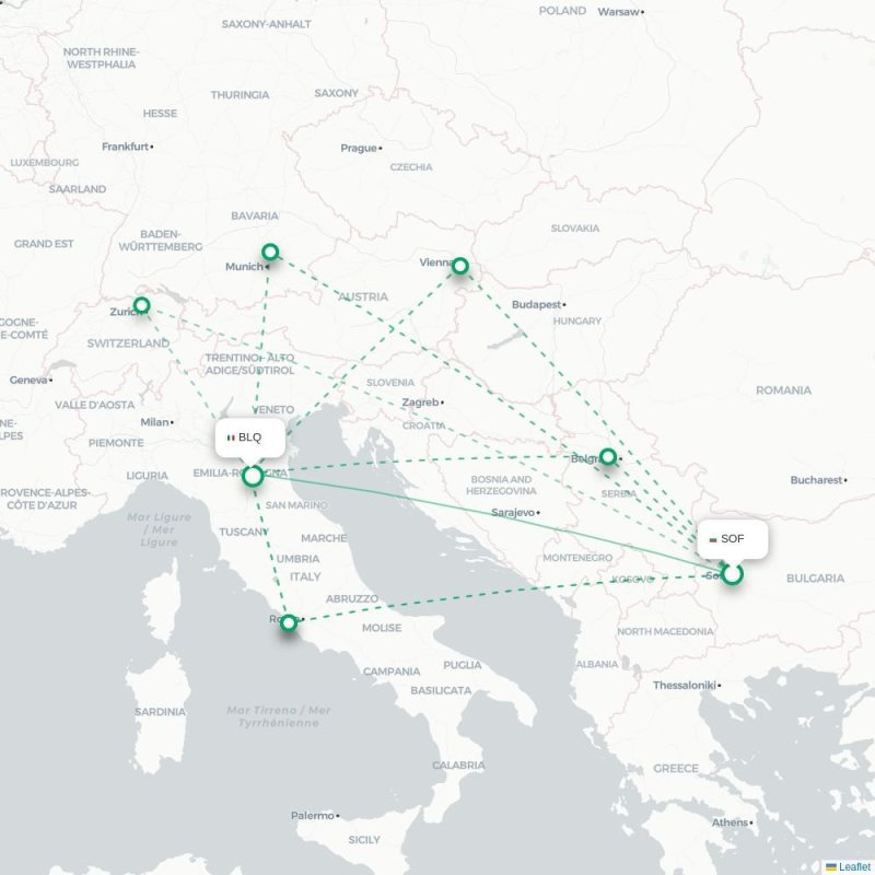 SOF - BLQ route map