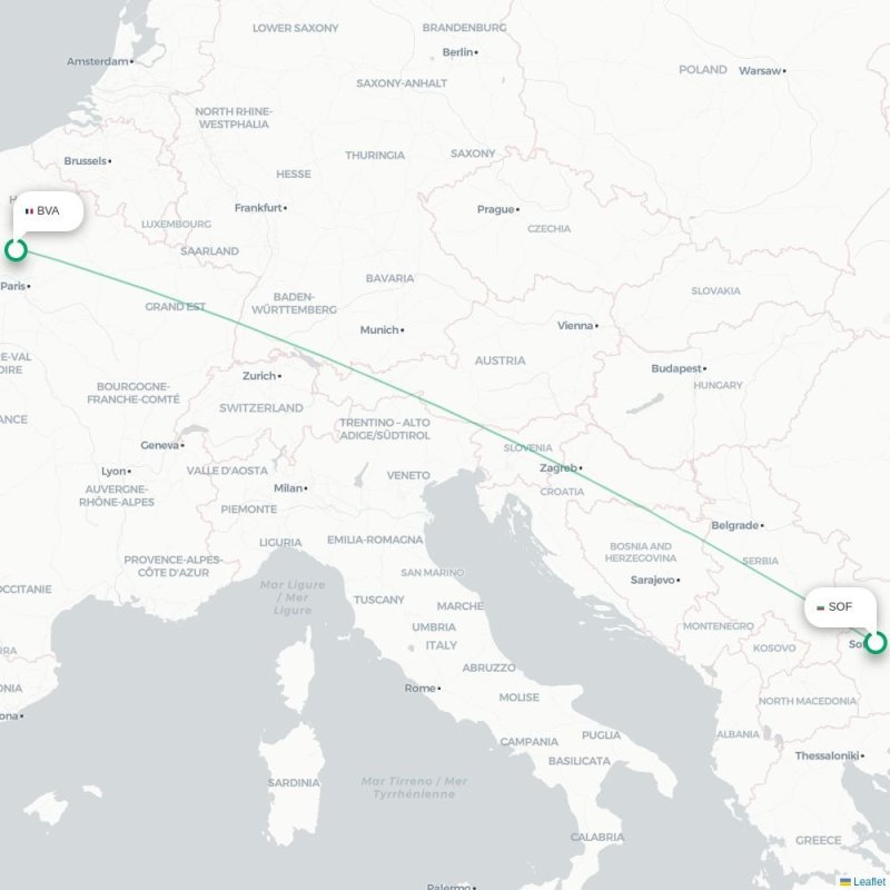 SOF - BVA route map