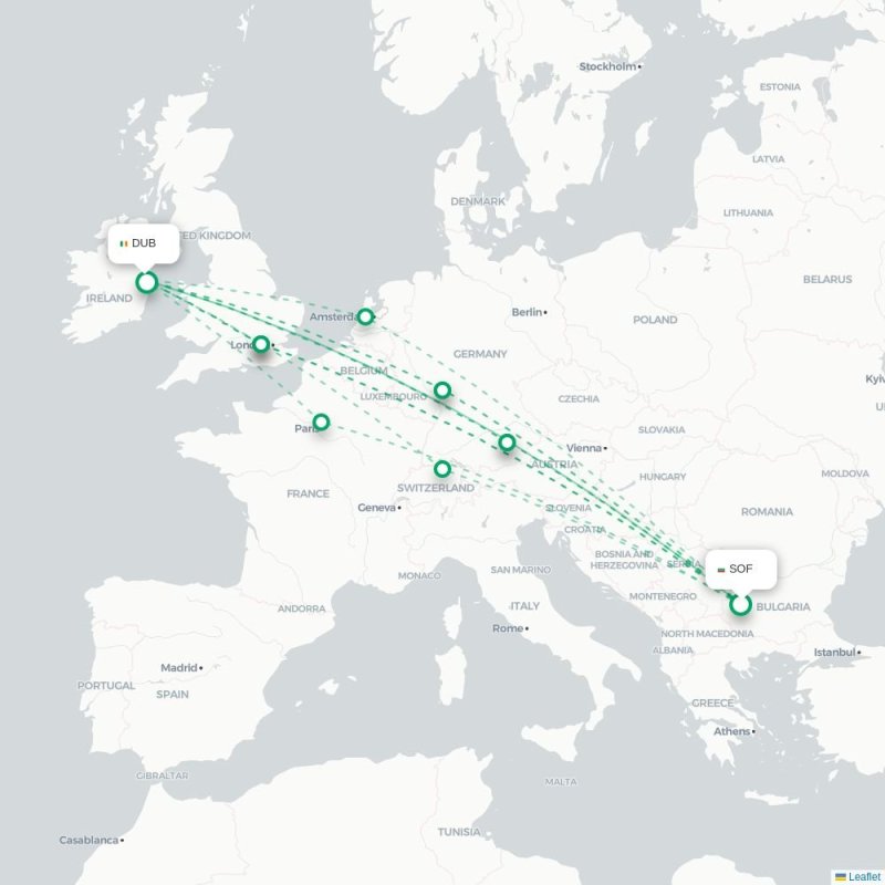 SOF - DUB route map