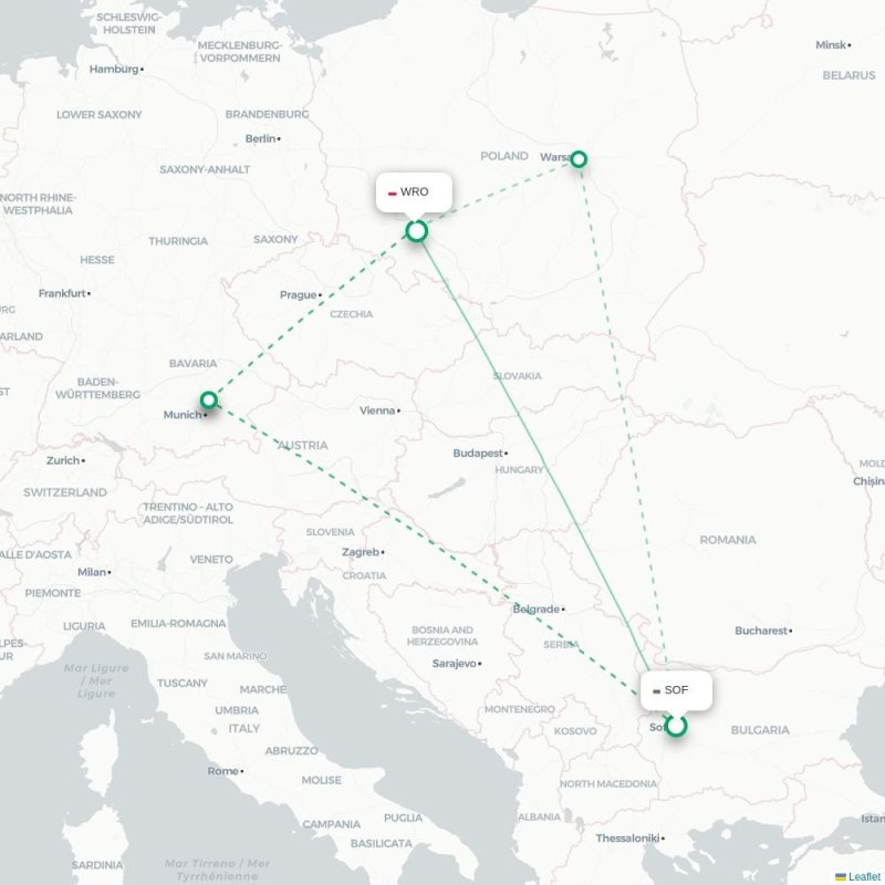 SOF - WRO route map