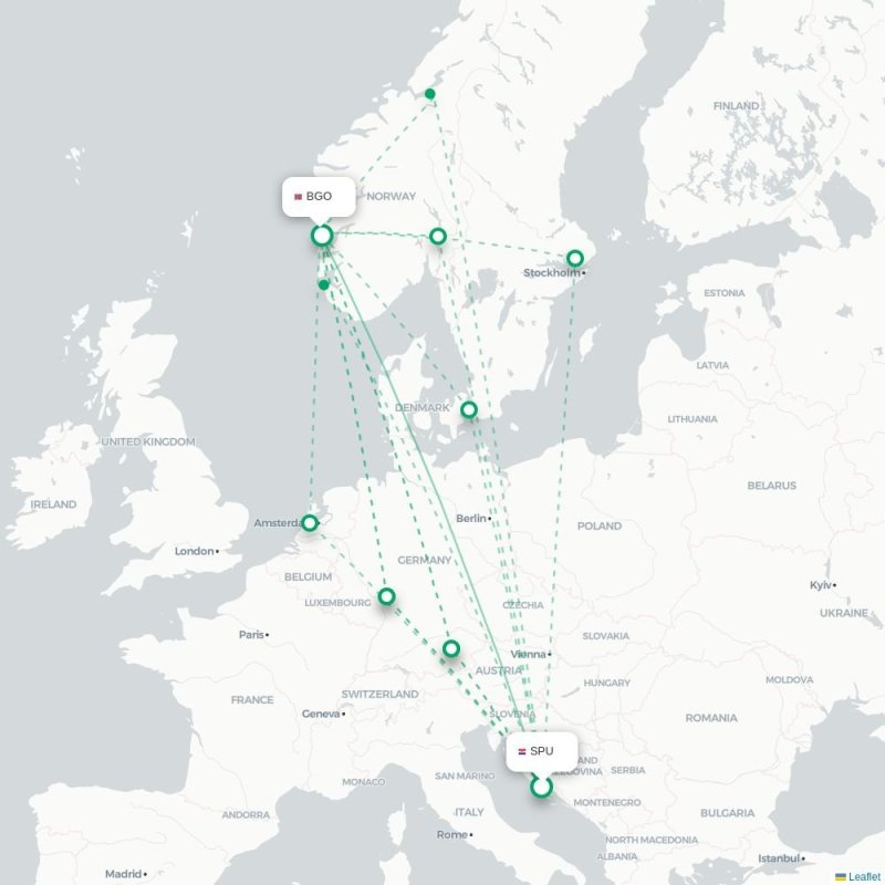 SPU - BGO route map