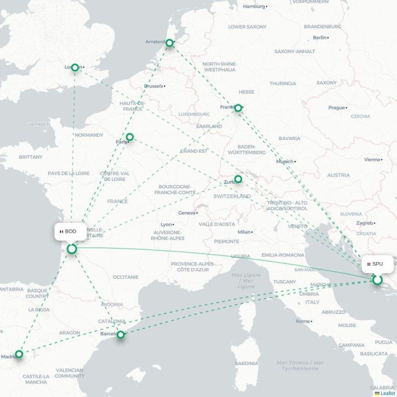 SPU - BOD route map