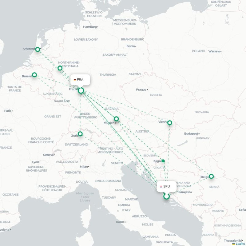 SPU - FRA route map