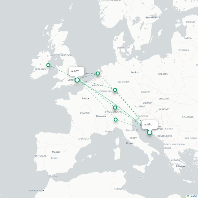 SPU - LCY route map