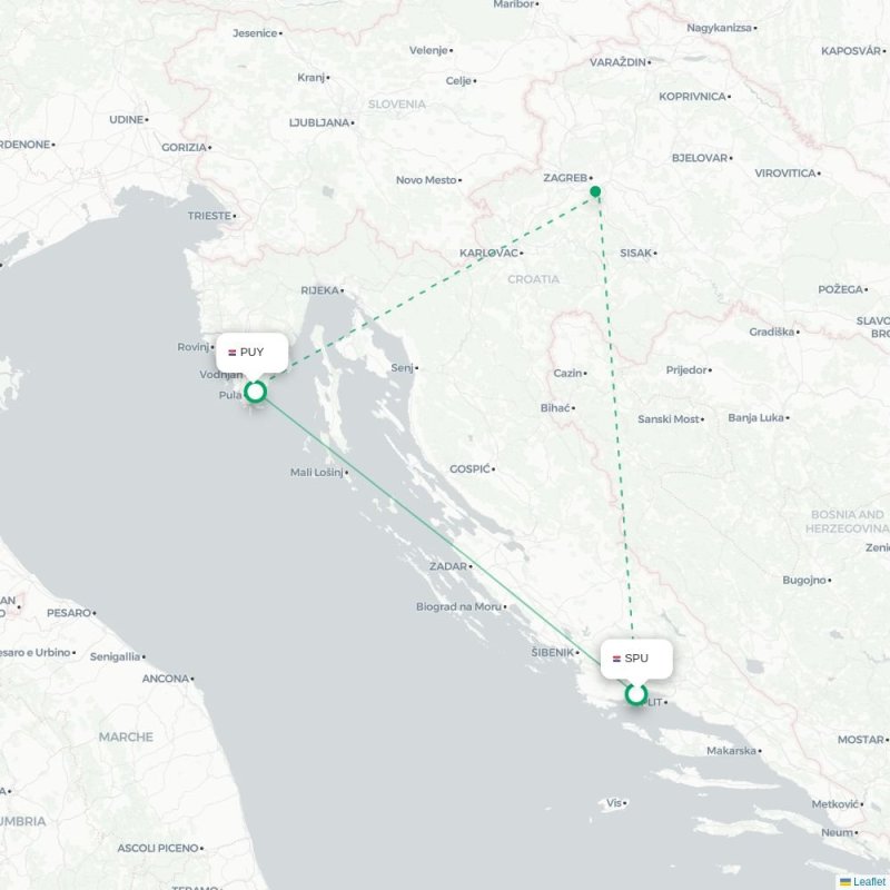 SPU - PUY route map