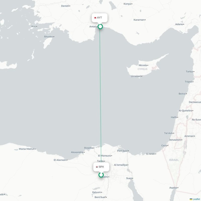 SPX - AYT route map