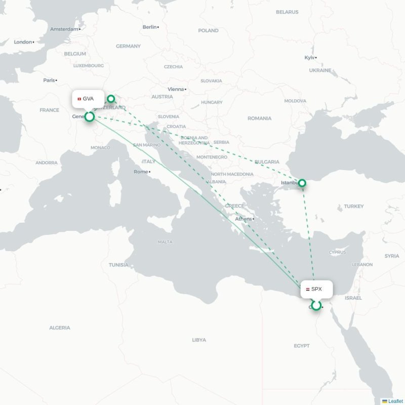 SPX - GVA route map