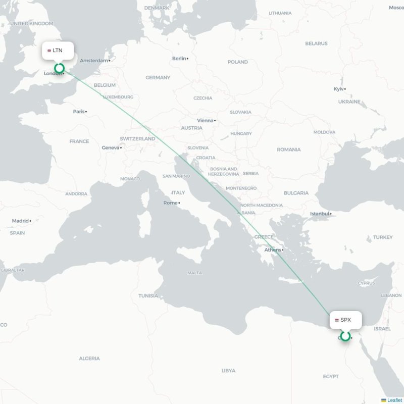 SPX - LTN route map