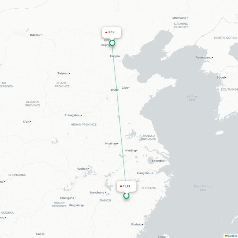 SQD - PEK route map