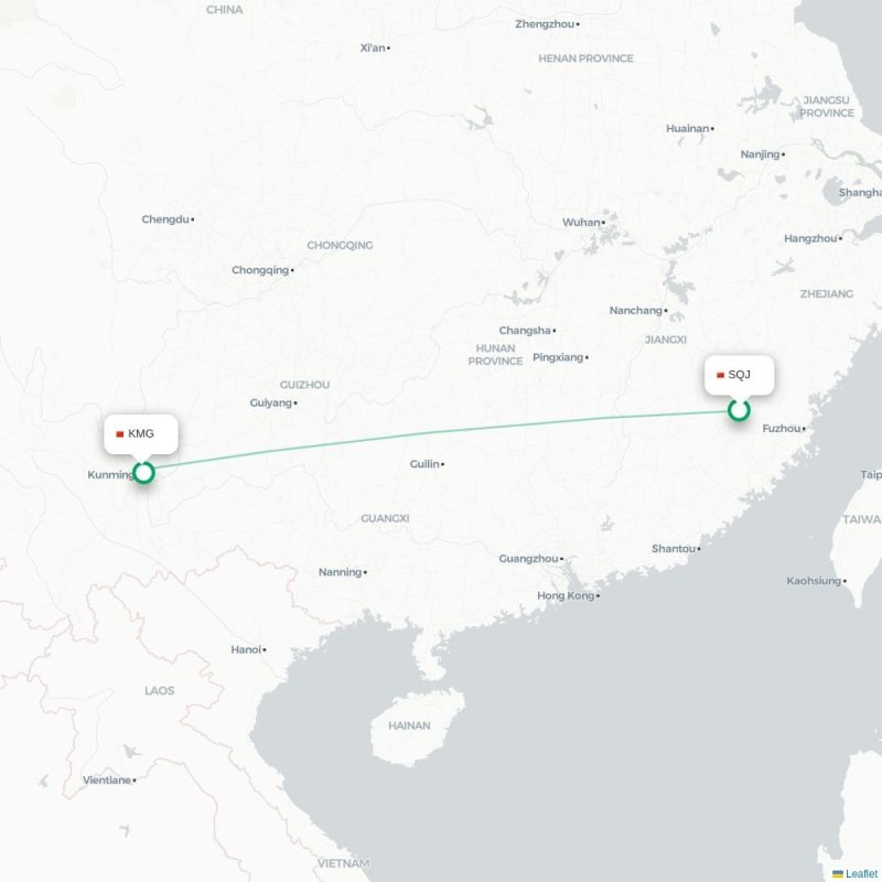 SQJ - KMG route map