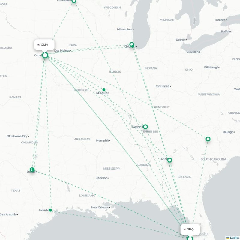 SRQ - OMA route map