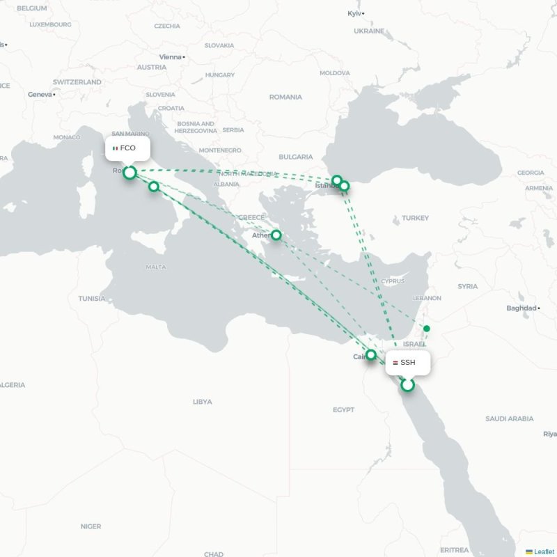 SSH - FCO route map