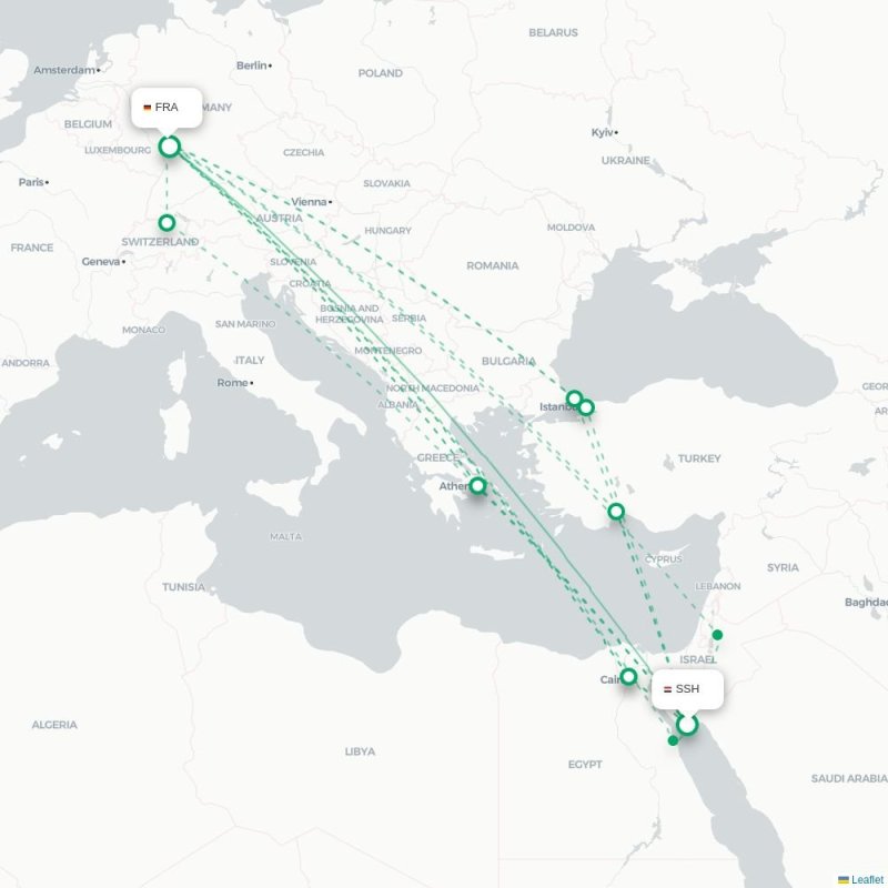 SSH - FRA route map