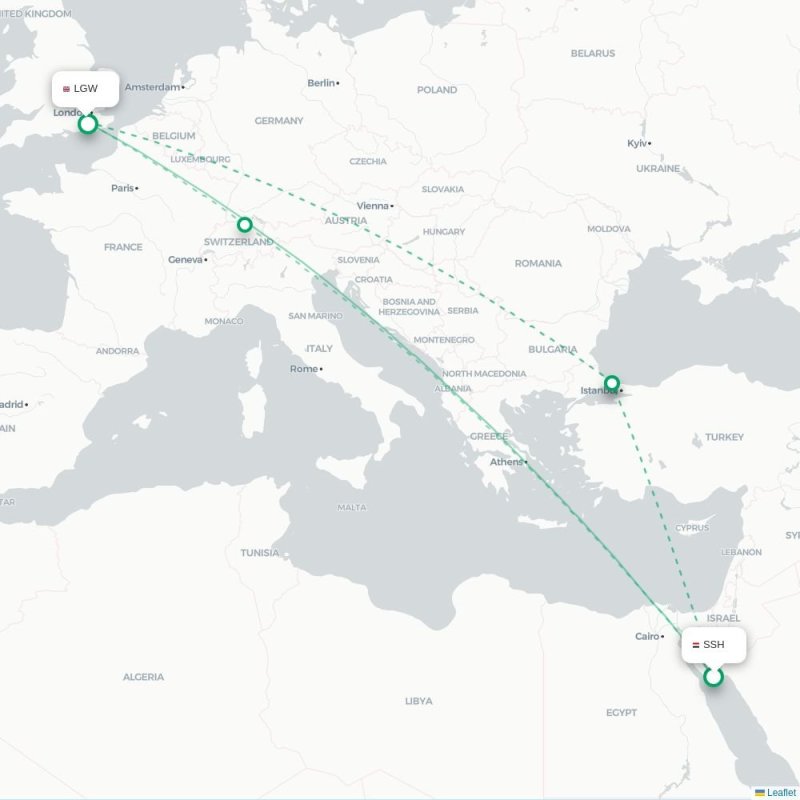 SSH - LGW route map