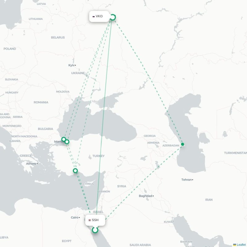 SSH - VKO route map