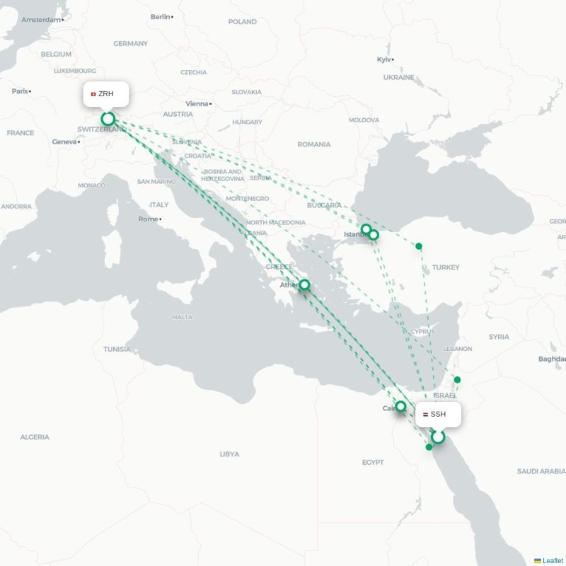 SSH - ZRH route map