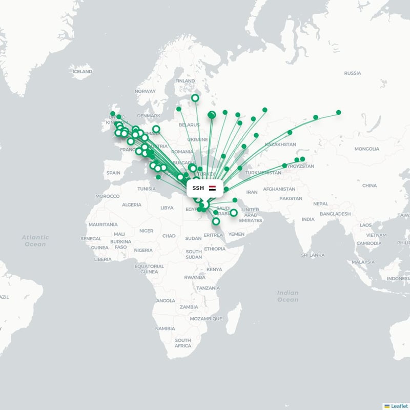 Route map Sharm El-Sheikh  SSH airport