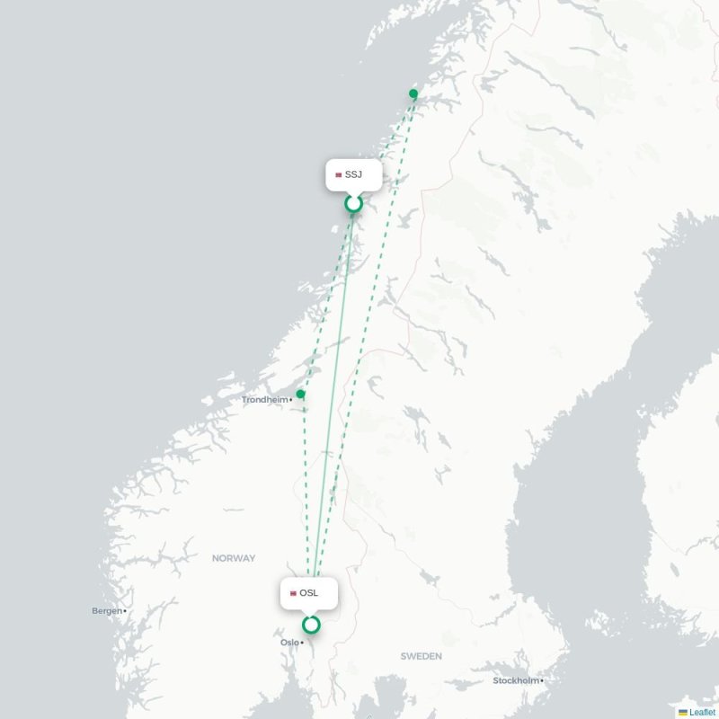 SSJ - OSL route map