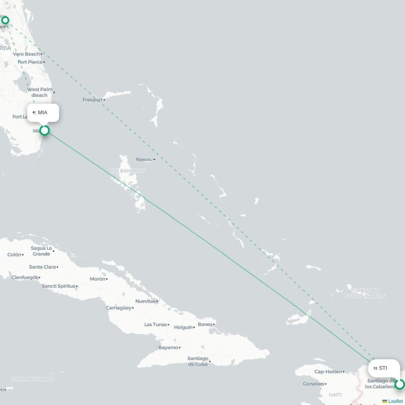 STI - MIA route map