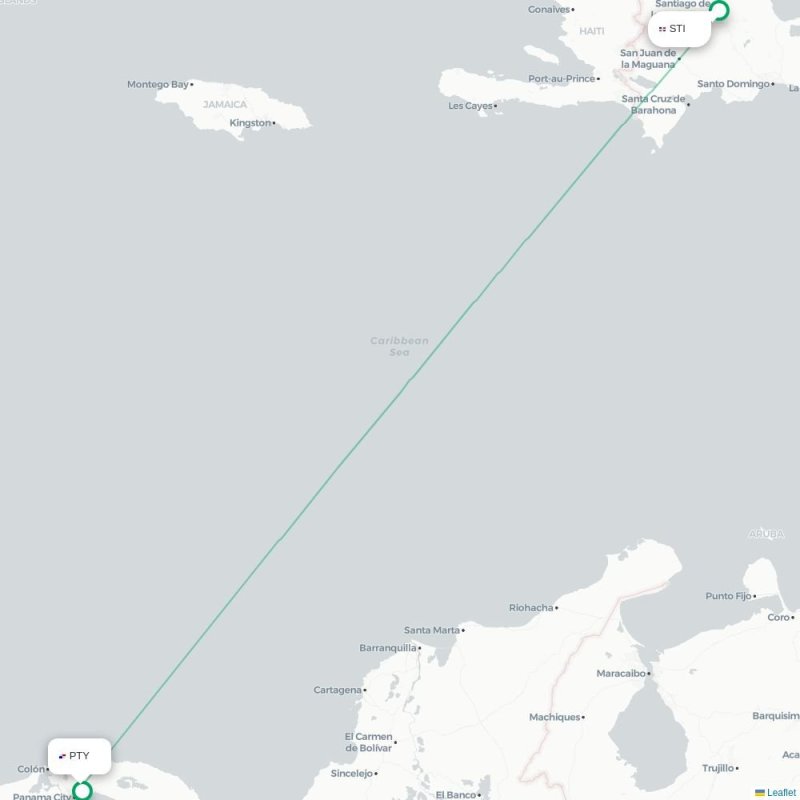 STI - PTY route map