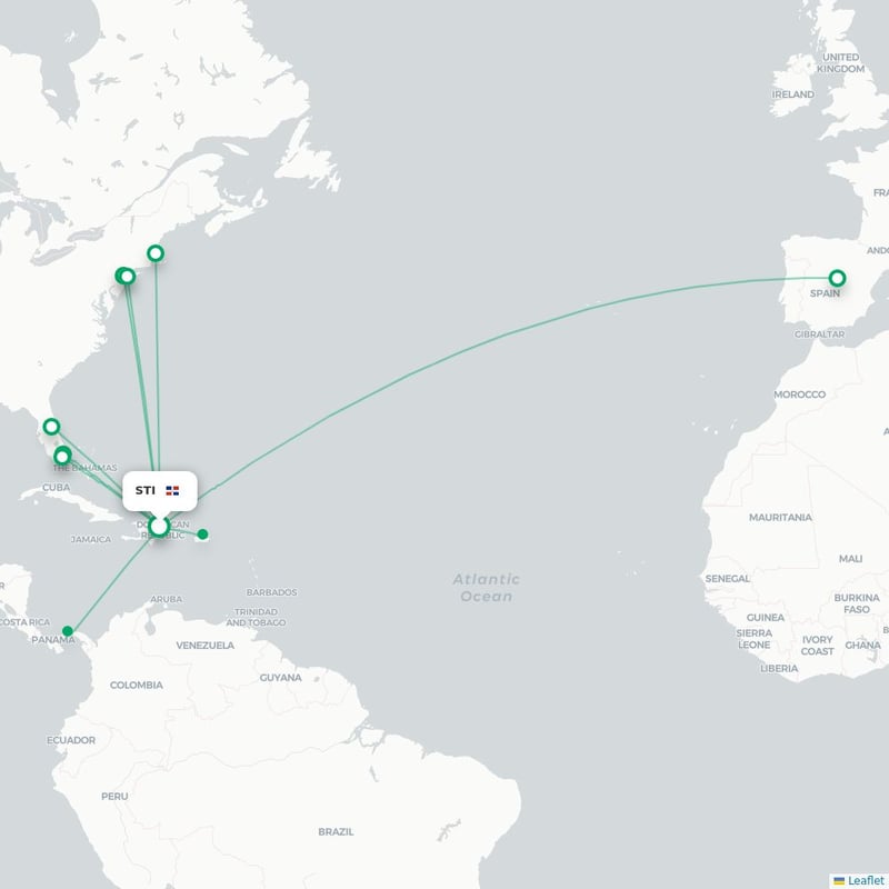 Route map Santiago  STI airport
