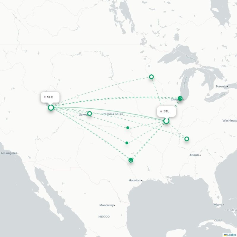STL - SLC route map