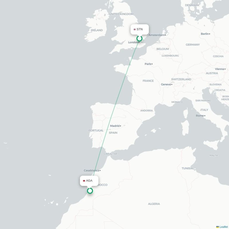 STN - AGA route map