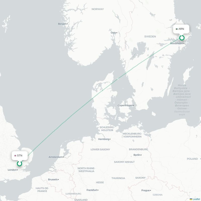 STN - ARN route map