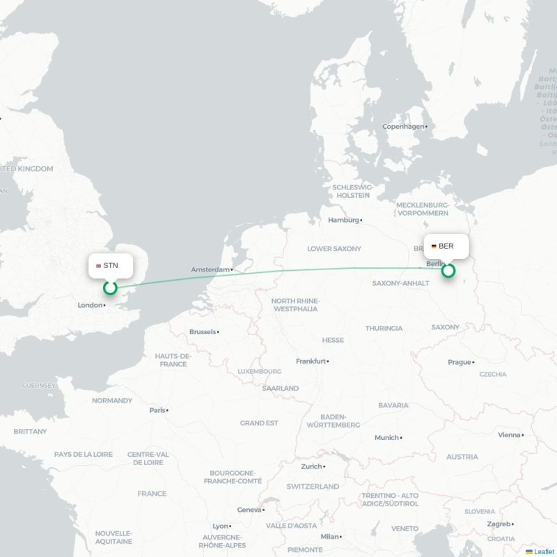 STN - BER route map
