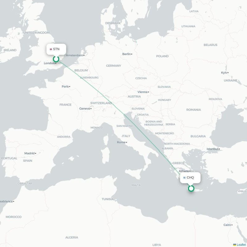 STN - CHQ route map