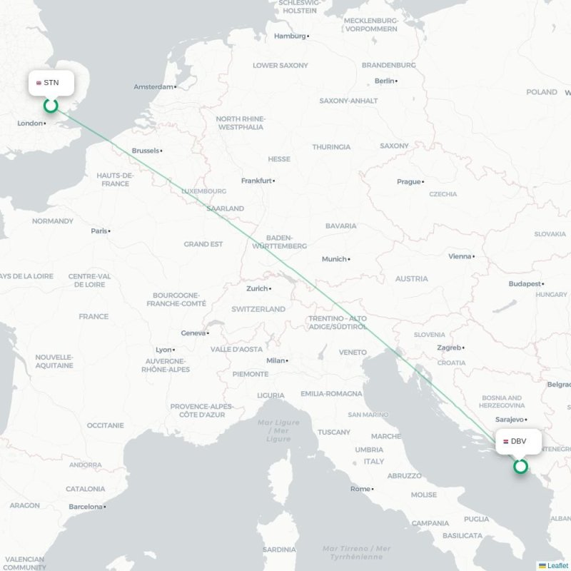 STN - DBV route map