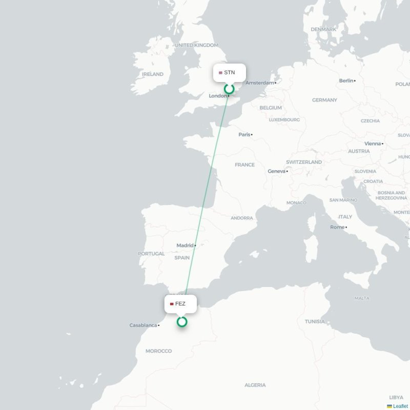 STN - FEZ route map