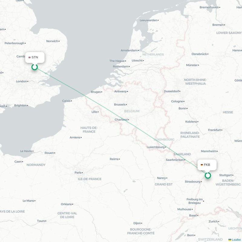 STN - FKB route map