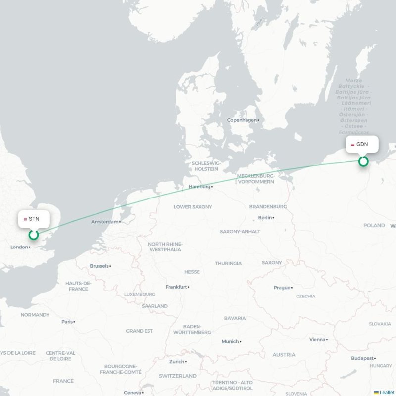 STN - GDN route map