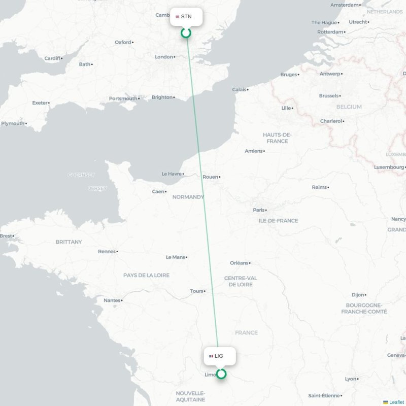 STN - LIG route map