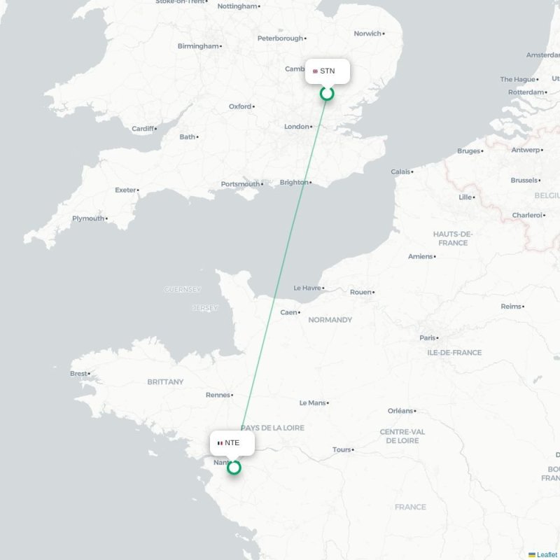 STN - NTE route map