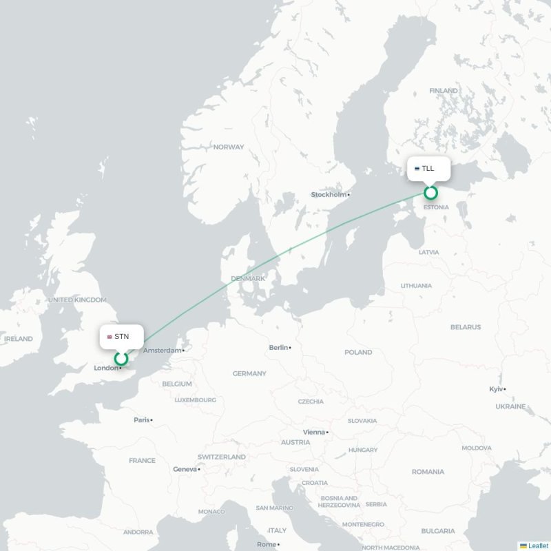 STN - TLL route map