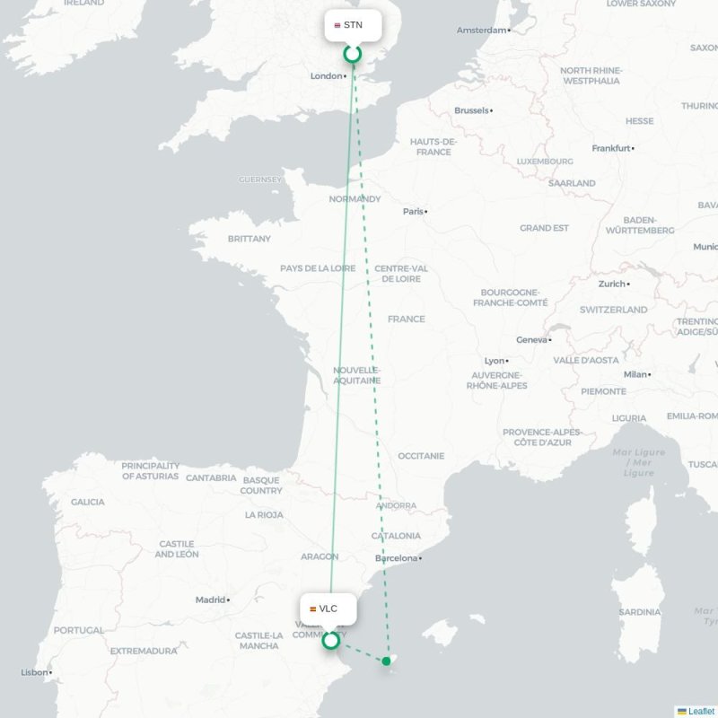 STN - VLC route map