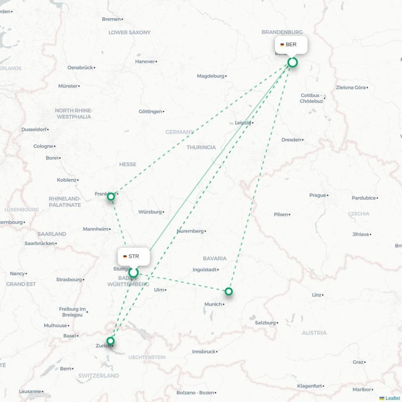 STR - BER route map