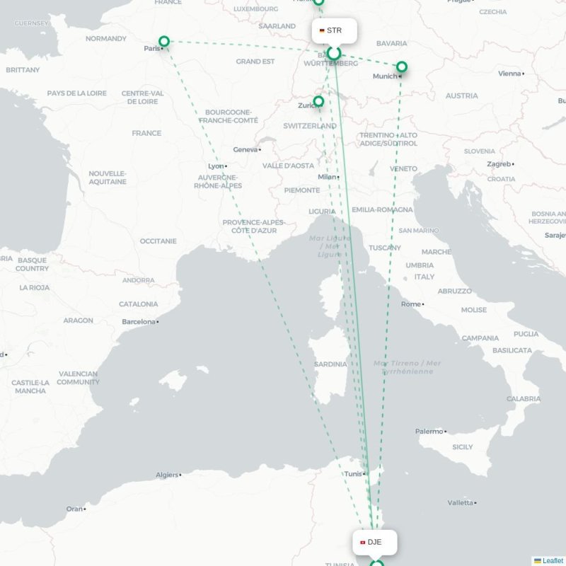 STR - DJE route map