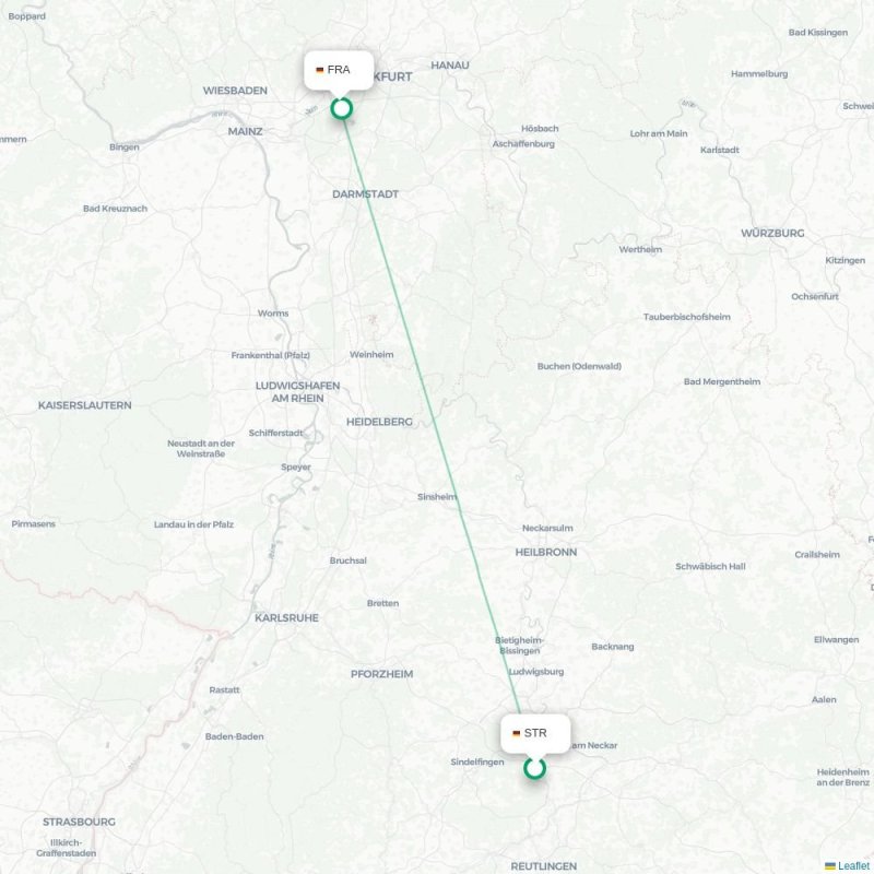 STR - FRA route map