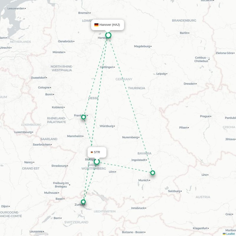 STR - HAJ route map