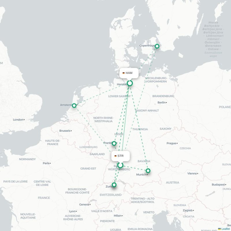 STR - HAM route map