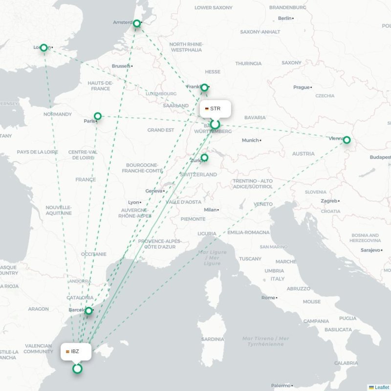 STR - IBZ route map