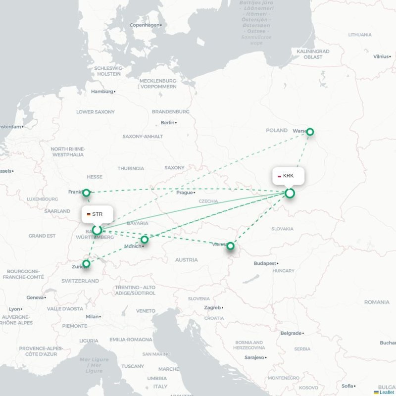 STR - KRK route map